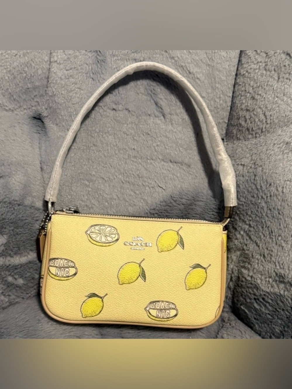 Coach Yellow Lemon-Print Shoulder Bag